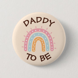 Daddy to be Baby shower Button Roze Rainbow thema