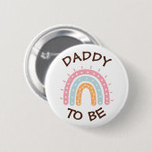Daddy to be Baby shower Button Roze Rainbow thema (Voorkant /achterkant)