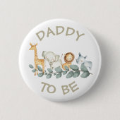 Daddy to be Baby shower Button Wild One Zoo thema (Voorkant)