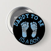 Daddy to Be Baby shower Button Zwart en Blauw (Voorkant /achterkant)