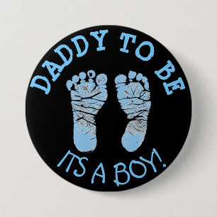 Daddy to Be Baby shower Button Zwart en Blauw