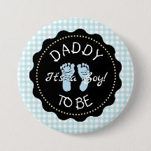 Daddy to be Blue Gingham Baby shower knop