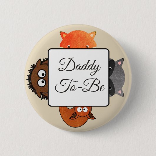Daddy to be Button Fox Woodlands thema (Voorkant)
