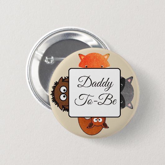 Daddy to be Button Fox Woodlands thema (Voorkant /achterkant)