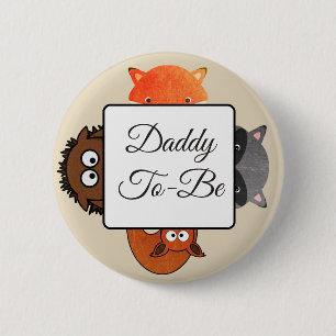 Daddy to be Button Fox Woodlands thema