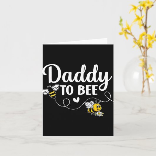 Daddy To Bee Gender Reveal Pregnancy Announcement  Kaart (Gele Bloem)