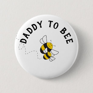 Daddy to bee knop voor bumblebee baby shower ronde button 5,7 cm