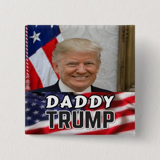 Daddy Trump Vierkante Button 5,1 Cm (Voorkant)