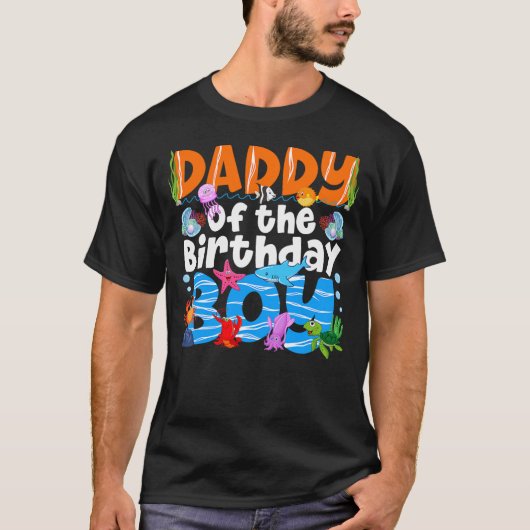 Daddy Under Sea Birthday Party Boys Ocean Sea Anim T-shirt (Voorkant)