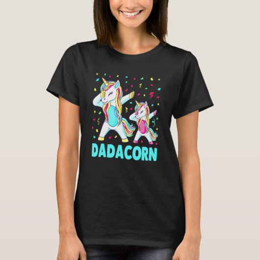 Daddy Unicorn Daddycorn Father's Day Dad Men Birth T-shirt (Voorkant)