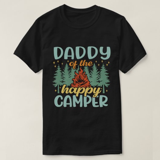 Daddy van het Happy Camper Retro Camping T-shirt (Design voorkant)