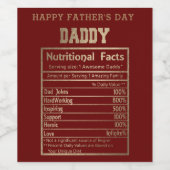 Daddy Voedingsfeiten Vaderdag Wijnlabel Wijn Etiket (Enkel label)