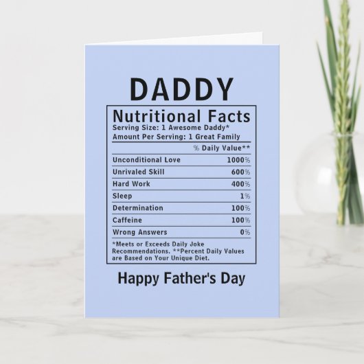 Daddy Voedingsfeiten vadersdag cadeaus Kaart (Voorkant)
