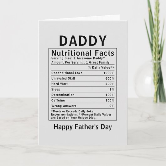 Daddy Voedingsfeiten vadersdag cadeaus Kaart (Voorkant)
