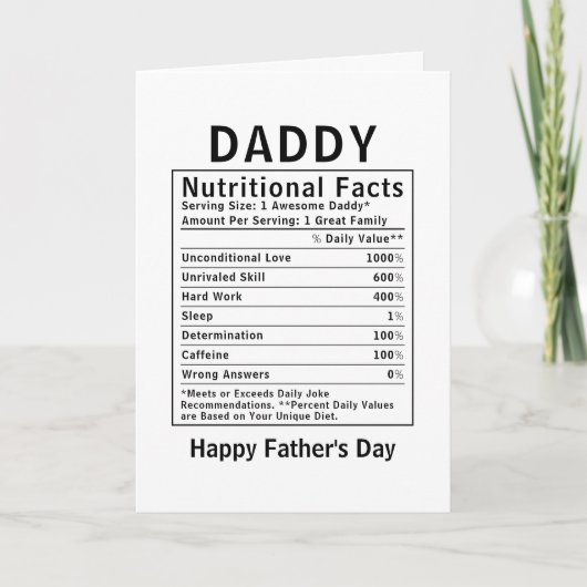 Daddy Voedingsfeiten vadersdag cadeaus Kaart (Voorkant)