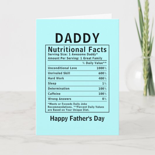 Daddy Voedingsfeiten vadersdag cadeaus Kaart (Voorkant)