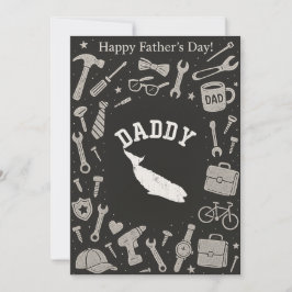 Daddy Whale Vist Reel Cool Dad Vaders Day Gift Kaart