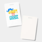 Daddy You Rock Badge (Voor- en achterkant)