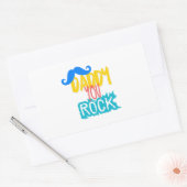 Daddy You Rock Rechthoekige Sticker (Envelop)