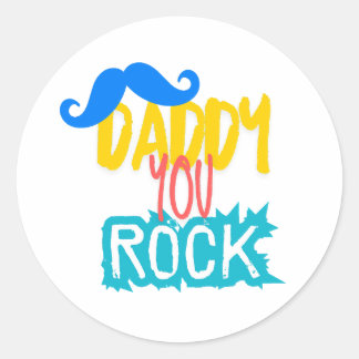 Daddy You Rock Ronde Sticker