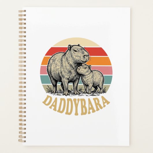 Daddybara Capybara Papa Vintage Sunset Shirt_1 Planner (Voorkant)
