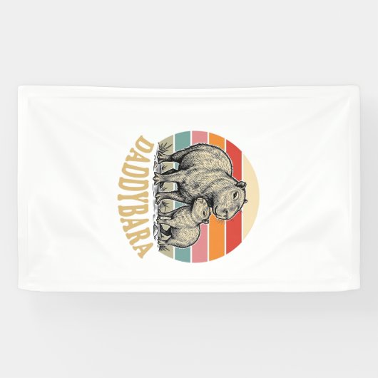 Daddybara Capybara Papa Vintage Sunset Shirt_1 Spandoek (Horizontaal)