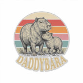 Daddybara Capybara Papa Vintage Sunset Shirt_1 Sticker (Voorkant)