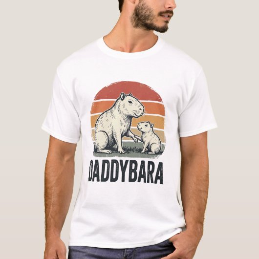 Daddybara Capybara Vintage Sunset Shirt Ontwerp_1 (Voorkant)