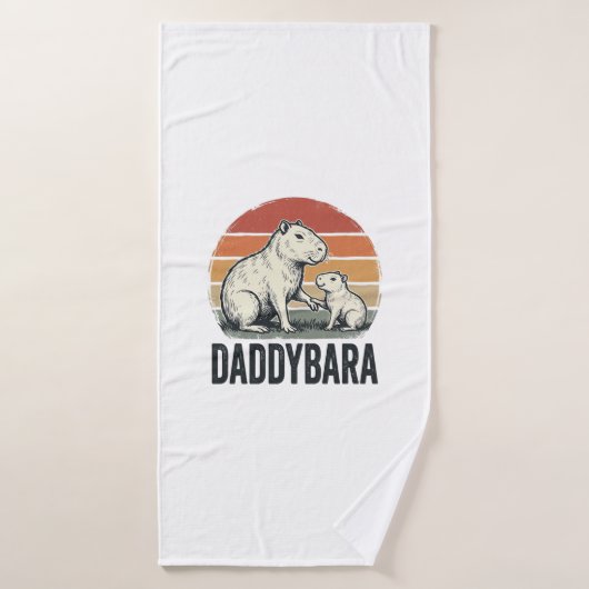 Daddybara Capybara Vintage Sunset Shirt Ontwerp_1 Badhanddoek (Badhanddoek)