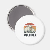 Daddybara Capybara Vintage Sunset Shirt Ontwerp_1 Magneet (Voorkant / Achterkant)