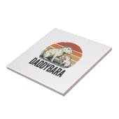 Daddybara Capybara Vintage Sunset Shirt Ontwerp_1 Tegeltje (Zijkant)