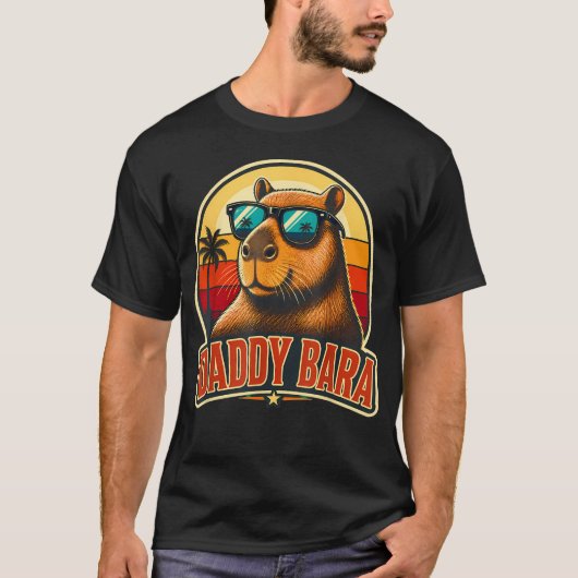 Daddybara Papa Thee Vaderdag Mr Capybara Idee T-shirt (Voorkant)