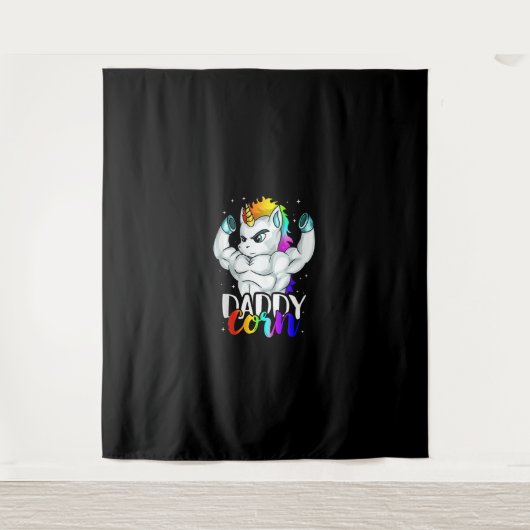 Daddycorn Unicorn Dad Daddy Man Unique Family Chri Wandkleed (Voorkant)