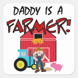 daddyisafarmerTEE Vierkante Sticker