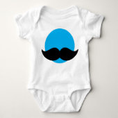 DaddyNoob - Blauwe Baby snor Romper (Voorkant)