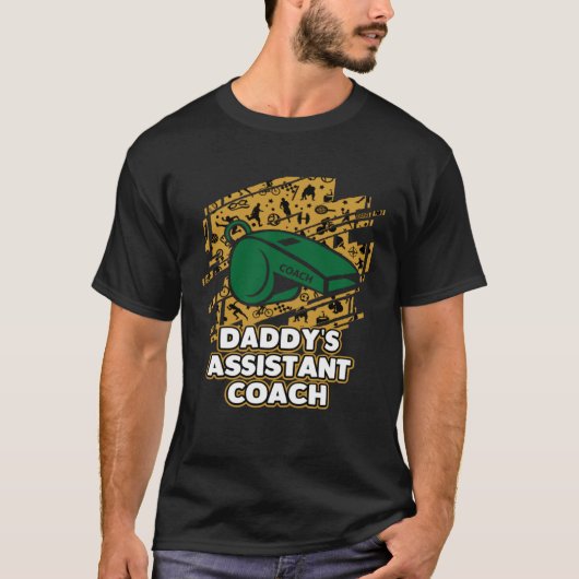 Daddys Assistent Coach Kind Humor Zoon en Daught T-shirt (Voorkant)
