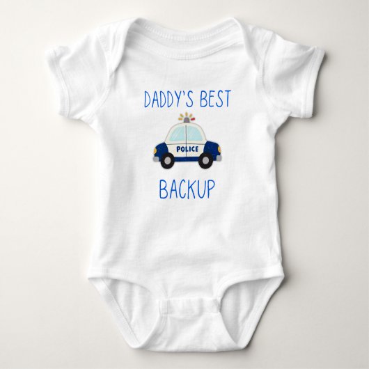 Daddy's Best Back Up, Police Car Lover Gift, Romper (Voorkant)