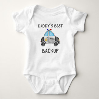 Daddy's Best Back Up, Police Car Lover Gift Romper