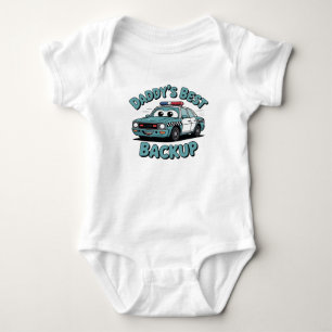 Daddy's Best Backup Baby (ontwerp van politieauto) Romper