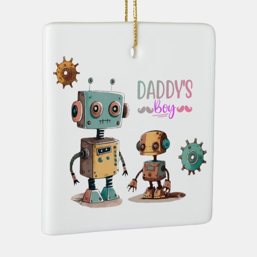 "Daddy's Boy" Robots ontwerp Keramisch Ornament (Rechts)