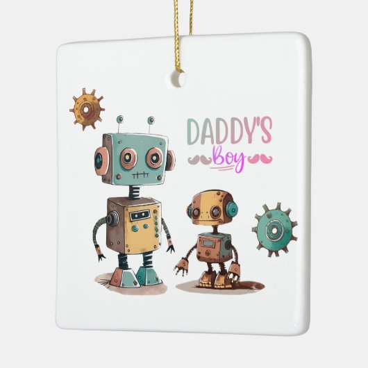 "Daddy's Boy" Robots ontwerp Keramisch Ornament (Links)