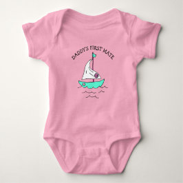 Daddy's eerste stuurman zeilboot baby meisje romper