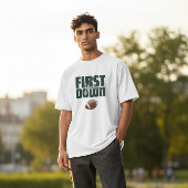 Daddy's First Year Down Football Graphic T-Shirt