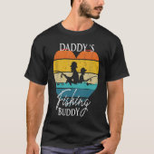 Daddy's Fishing Buddy  Retro Dad Son For Fisherman T-shirt (Voorkant)