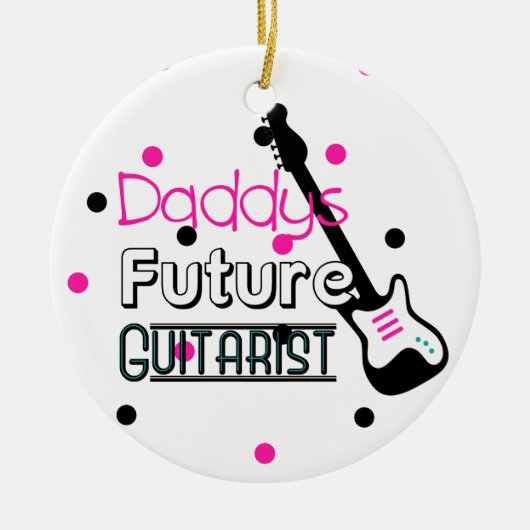 Daddys Future Guitarist Keramisch Ornament (Voorkant)