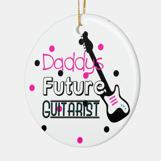 Daddys Future Guitarist Keramisch Ornament (Links)