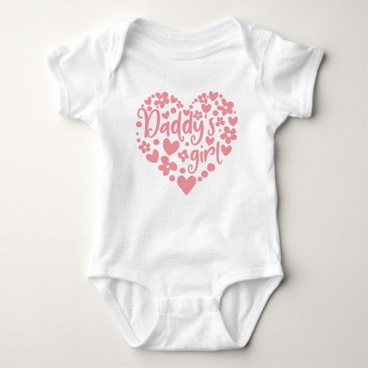Daddys Girl Cute Pink Heart Dad and Daughter Romper (Voorkant)