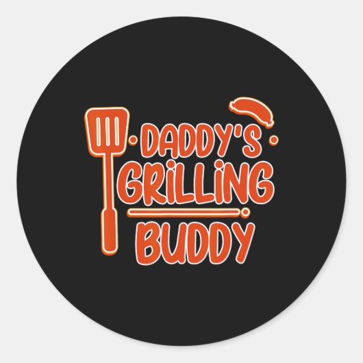 Daddy's Grilling Buddy Familie BBQ Mastercl - Ronde Sticker (Voorkant)