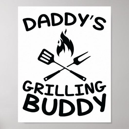 Daddy's Grilling Buddy - Kinder BBQ Poster (Voorkant)