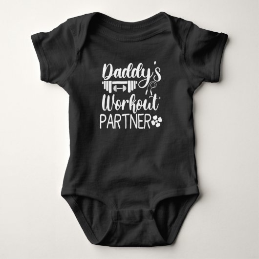 Daddy's Gym Baby Grow Grappige Workout Geschenken Romper (Voorkant)